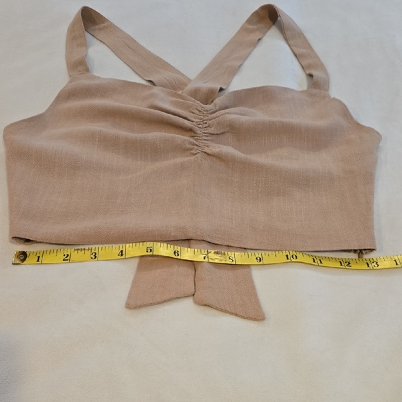 Style Rack Beige Ruched Crop Top - Picture 7 of 12